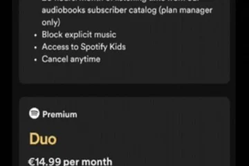 نمایش قیمت‌گذاری در اپلیکیشن اسپاتیفای اتحادیه‌ی اروپا