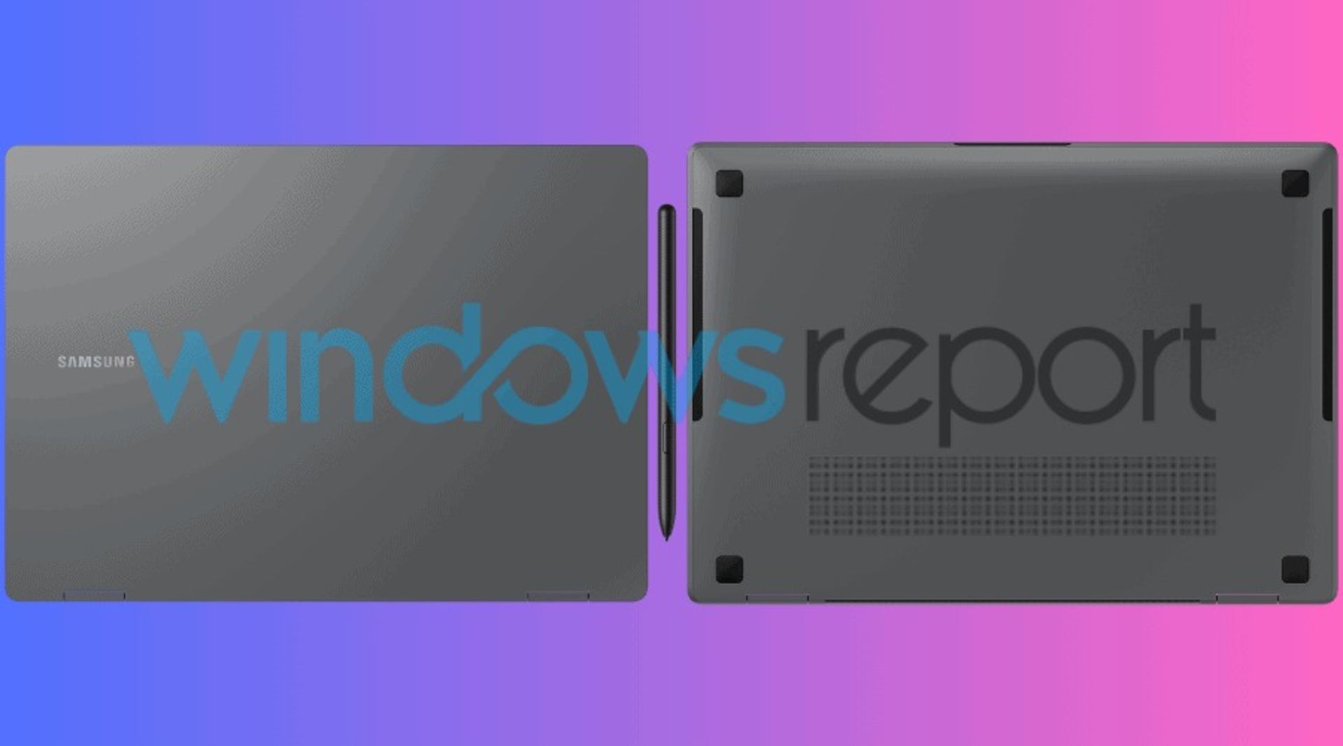 نمای پشتی و زیرین لپ‌تاپ سامسونگ گلکسی بوک ۵ پرو ۳۶۰