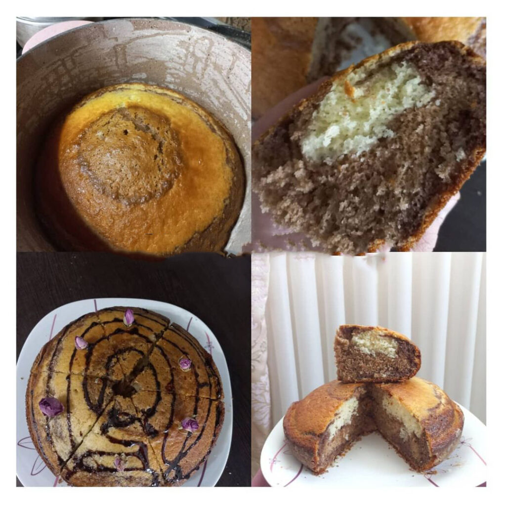 طرز تهیه کیک سه رنگ