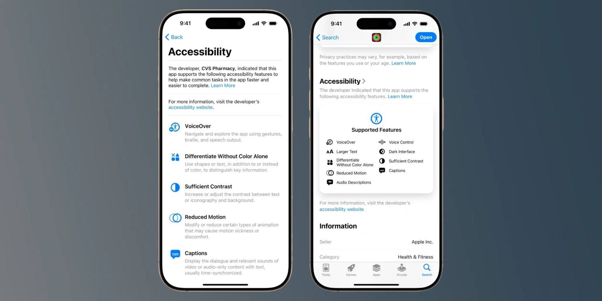 برچسب Accessibility اپ استور
