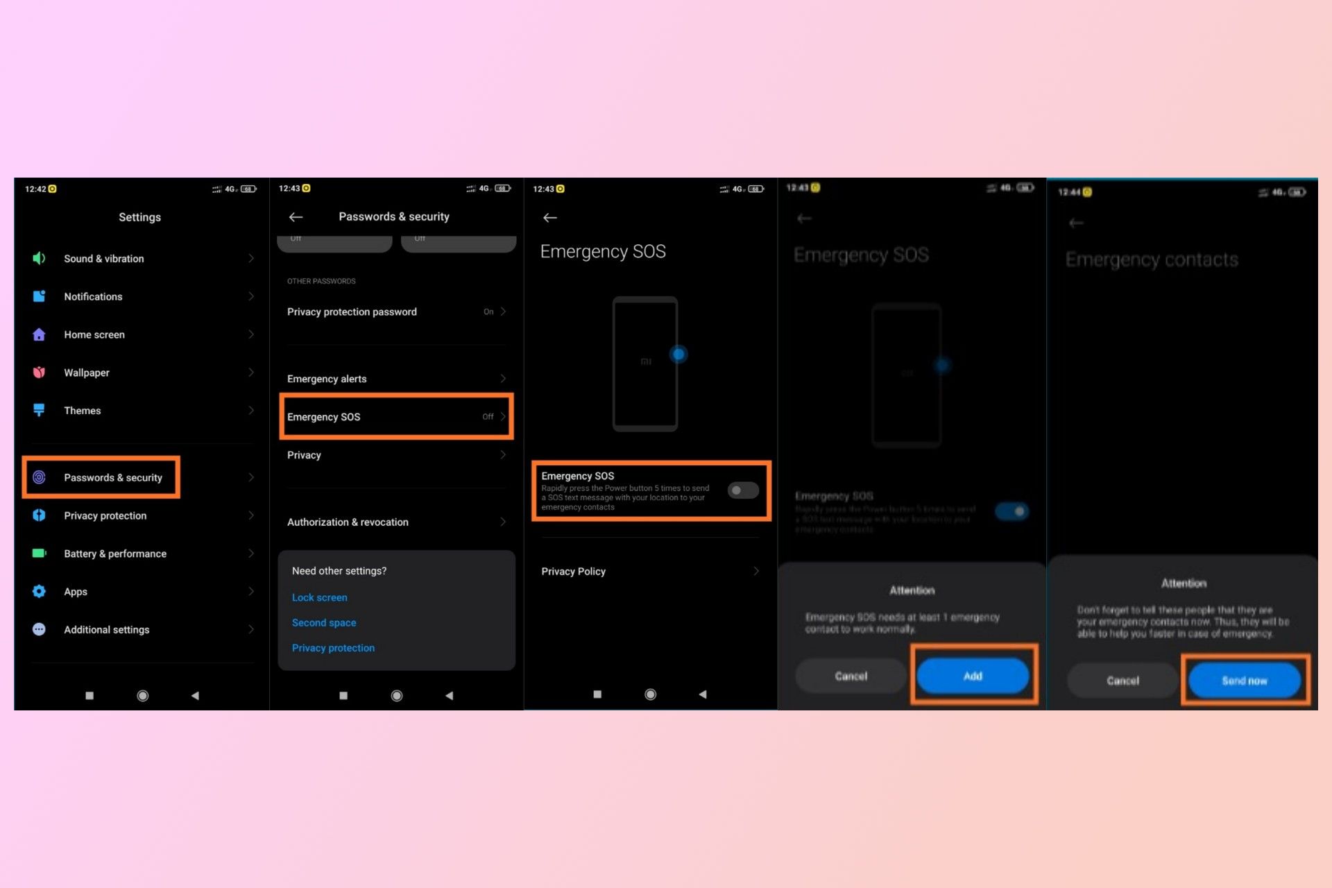 فعال‌سازی قابلیت پیام اضطراری در گوشی شیائومی 