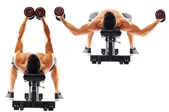 حرکات بدنسازی با دمبل؛ ۲۷ تمرین و انواع حرکات با دمبل_سلوادور 78 ورزش با دمبل - دمبل فلای خوابیده