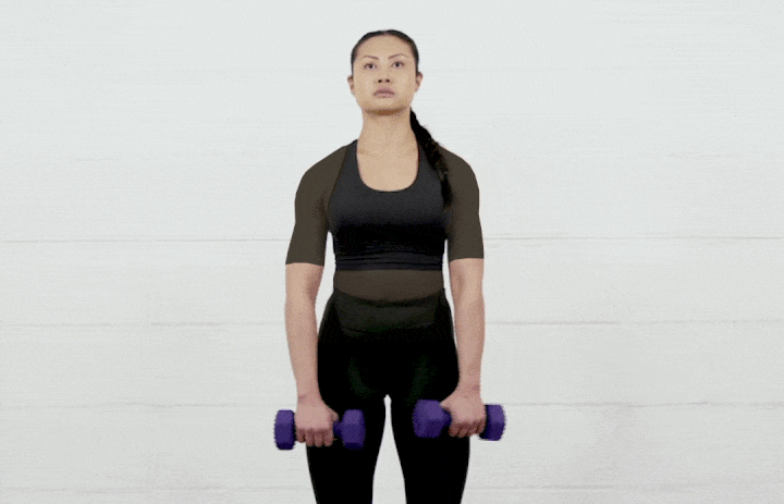 حرکات بدنسازی با دمبل؛ ۲۷ تمرین و انواع حرکات با دمبل_سلوادور 72 ورزش با دمبل - پارو از جلو