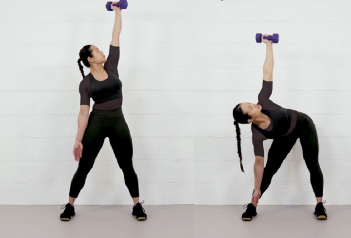 حرکات بدنسازی با دمبل؛ ۲۷ تمرین و انواع حرکات با دمبل_سلوادور 89 ورزش با دمبل - حرکت آسیاب بادی
