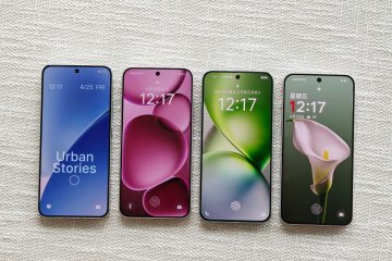 نمای جلو چهار گوشی کنار هم