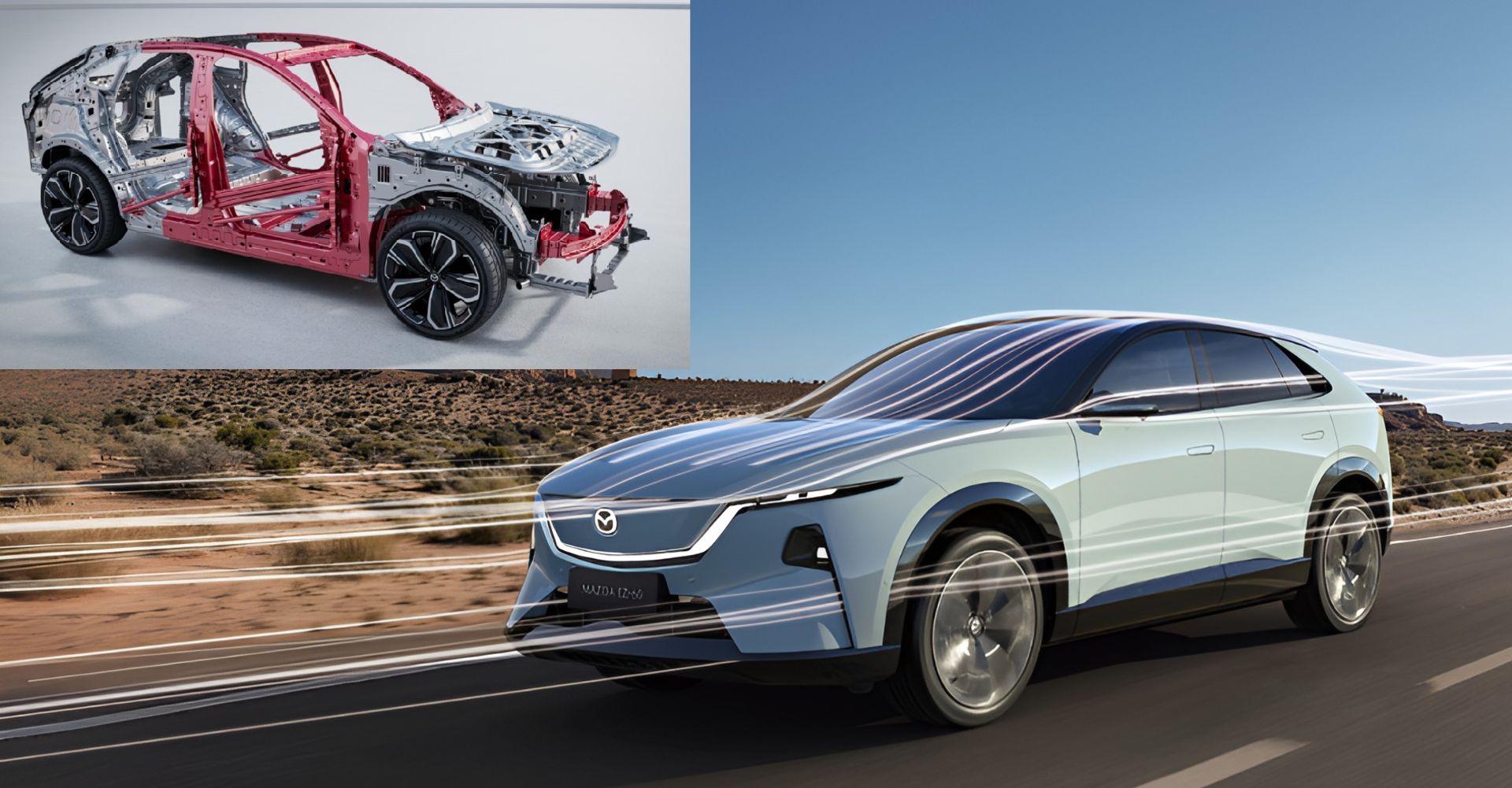 نمای سه‌چهارم جلو و بدنه‌ی خودرو مزدا EZ-60