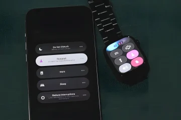 اپل واچ درحال نمایش آیکون انسان بنفش